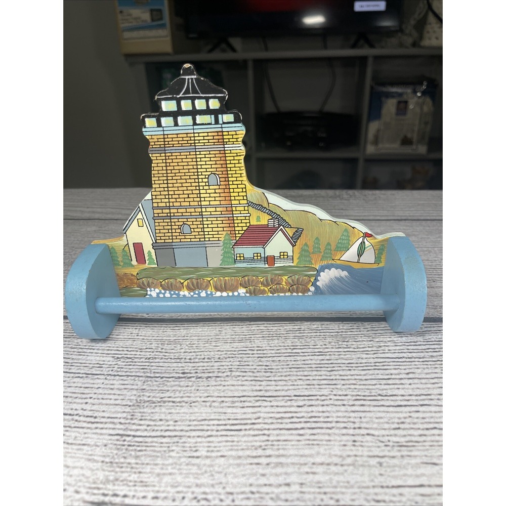 Lighthouse Wooden Magnetic Hand Towel Holder